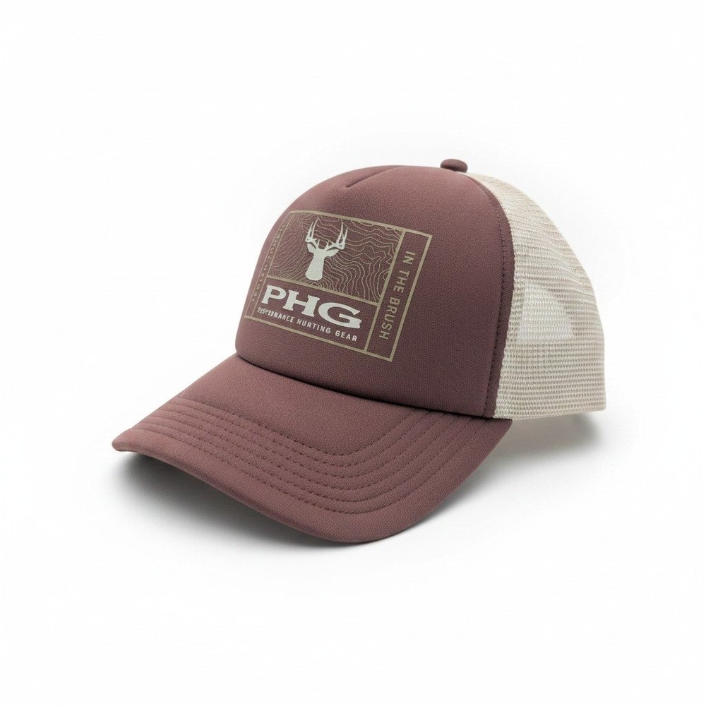 Columbia PHG Timberbuck Foam Trucker Hat‎ Brown Tan Deer Hunting Cap CU7001-682